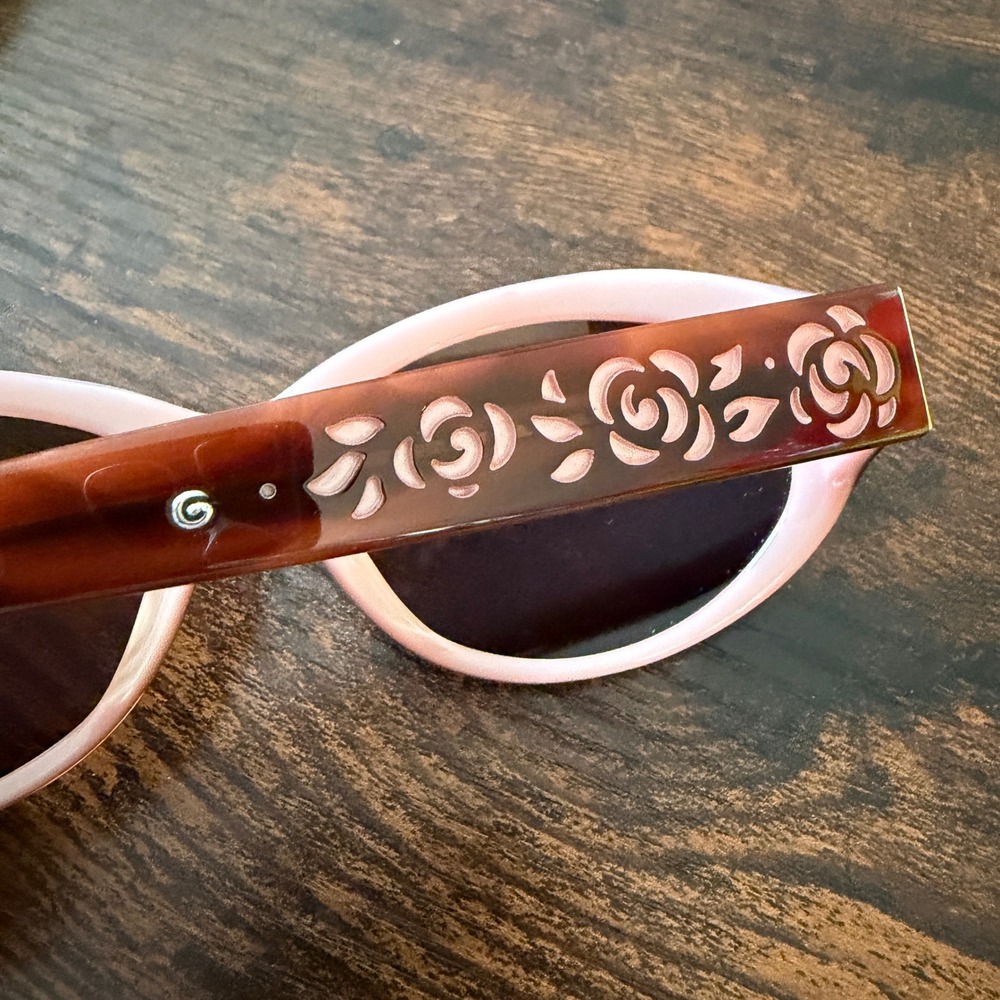 Rare Brighton Rose Bud Sunglasses Handmade Vintage Floral Hardshell Case A1115f - Picture 7 of 15